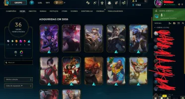 Conta De Lol Lvl 171 Platina 36 Skins