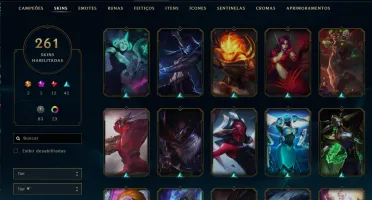 CONTA NO LOL 261 SKINS, 12 GEMAS e 23 CHROMAS.