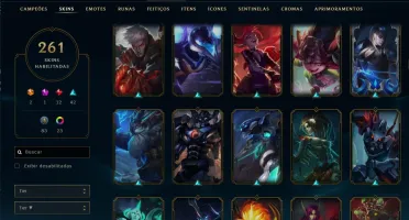 CONTA NO LOL 261 SKINS, 12 GEMAS e 23 CHROMAS.