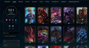 CONTA NO LOL 261 SKINS, 12 GEMAS e 23 CHROMAS.