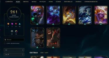 CONTA NO LOL 261 SKINS, 12 GEMAS e 23 CHROMAS.