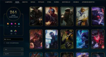CONTA NO LOL 261 SKINS, 12 GEMAS e 23 CHROMAS.