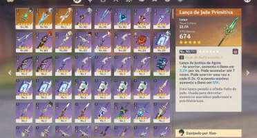 Conta Genshin Impact AR55, Ganyu,Xiao,Zhong, Eula, pity 65