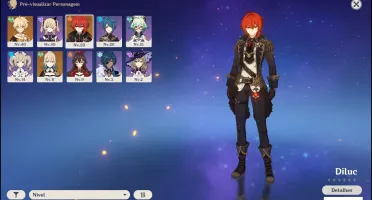 Conta Genshin Impact com Diluc e outros 5* Rank 18