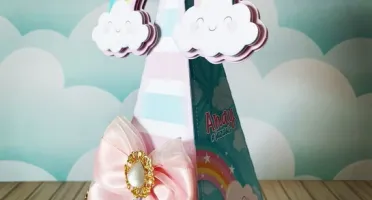 Kit Festa Arco-Íris com Centros de Mesa e Laços