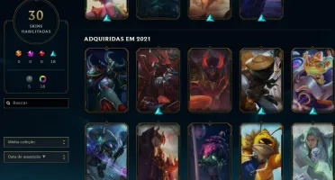 Conta LOL Diamante 2 com 1352 de rp, todas as skins do Swain