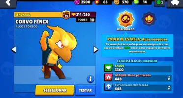 Brawl Stars Conta 4k TOP Skin Corvo Fenix