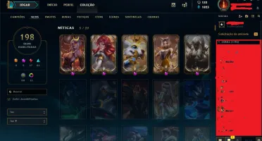 Conta LOL 198 Skins (5 edição de prestígio) Plat 4