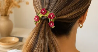 Xuxinha de cabelo em crochê - kit 3 unidades