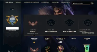 Conta bronze 1 com 145 Champs e 167 Skins + 2 Prestigios