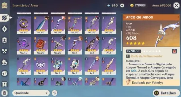 Conta Genshin Imapct, AR58, 15 personagens 5* e 5 armas 5*