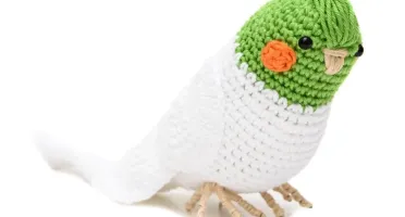 Calopsita verde em amigurumi