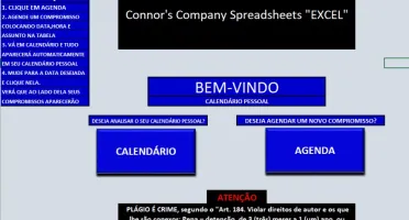 Planilha Excel: Calendário/Agenda Pessoal