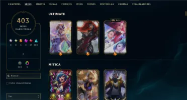 Unranked com TODOS os champs e 403 Skins ( Nivel 462 )