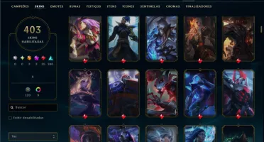 Unranked com TODOS os champs e 403 Skins ( Nivel 462 )