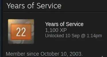[Steam] Criado Em 5 De Outubro De 2003 | 22 Anos De Serviço