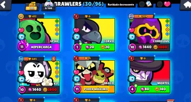 Conta brawl 6 lendários quase 7, Draco Eddie e algumas skins