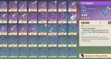 Conta Com Raiden Shogun + Ganyu + Ayaka E Vários T4*