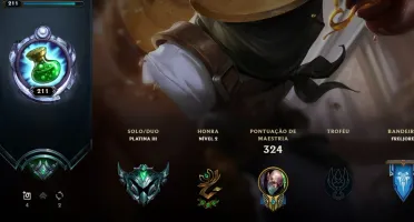 CONTA LOL 🌟 PLATINA 3 🌟 59 SKINS 🌟 124 CAMPEOES