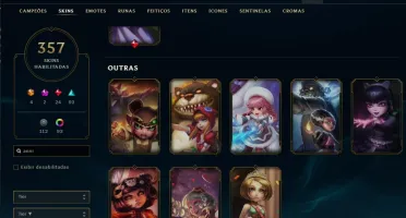 Conta de LoL - 357skins lvl 263