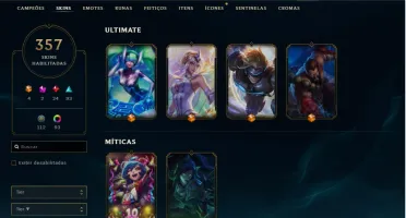 Conta de LoL - 357skins lvl 263