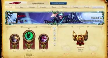 Todos personagens, borda platina, 79 skins, 12 pag de runas