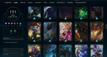 Prata 2 com TODOS os Champs e 121 Skins ( MID / JG / TOP )