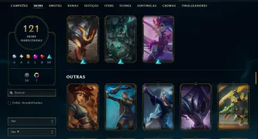 Prata 2 com TODOS os Champs e 121 Skins ( MID / JG / TOP )