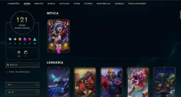 Prata 2 com TODOS os Champs e 121 Skins ( MID / JG / TOP )