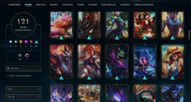 Prata 2 com TODOS os Champs e 121 Skins ( MID / JG / TOP )