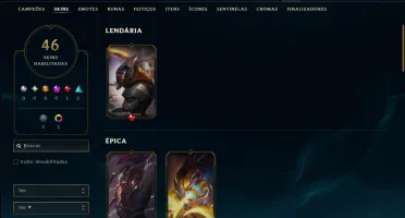Bronze 1 com 25 Champs e 46 Skins ( Mais de 30 Jogos )
