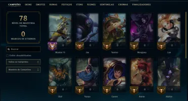 Bronze 1 com 25 Champs e 46 Skins ( Mais de 30 Jogos )