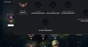Bronze 1 com 25 Champs e 46 Skins ( Mais de 30 Jogos )