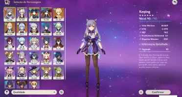 Conta Genshin Impact AR 51, com vários 5 Estrelas e const