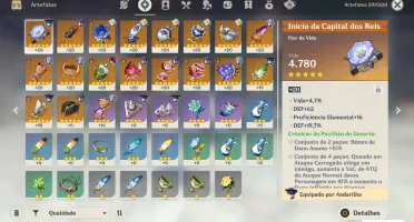Conta Genshin Impact AR 51, com vários 5 Estrelas e const