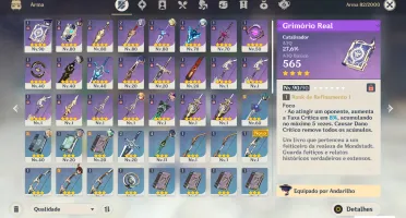 Conta Genshin Impact AR 51, com vários 5 Estrelas e const