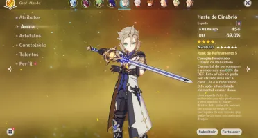 Conta 57 com Kazuha, Raiden, Xiao, Childe, Eula, Albedo...