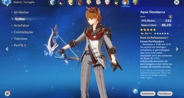 Conta 57 com Kazuha, Raiden, Xiao, Childe, Eula, Albedo...