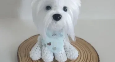 Miniatura Westie Terrier- Amigurumi de Crochê com Feltragem