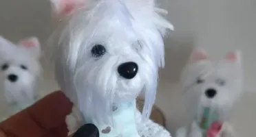 Miniatura Westie Terrier- Amigurumi de Crochê com Feltragem