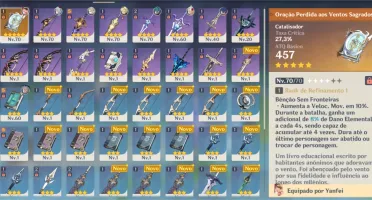 albedo arma dele 4*, Ganyu, oração aos ventos 5* Ar42