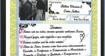 Certidão De Namoro - Dia Dos Namorados