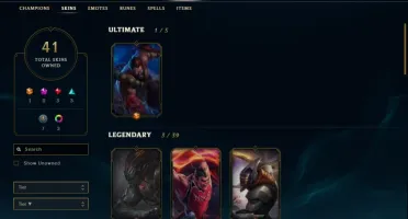 CONTA LOL PLATINA 2- 135 CHAMPS - YASUO EMISSARIO- 32K EA