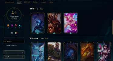 CONTA LOL PLATINA 2- 135 CHAMPS - YASUO EMISSARIO- 32K EA