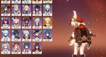 Conta com Klee, Eula, Keqing, Qiqi e Mona