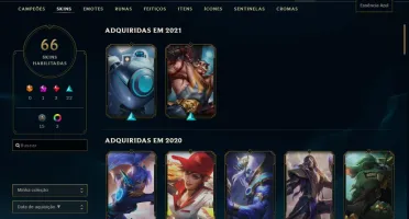 Conta lol nível 120, 66 skins platina na temporada anterior