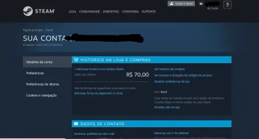 Conta Steam com R$70