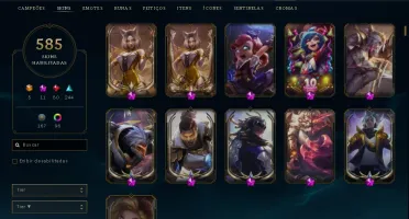 Conta League of Legends, muitas skins, emote Mestre, e mais
