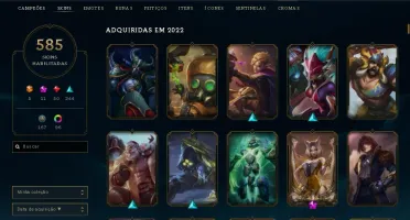 Conta League of Legends, muitas skins, emote Mestre, e mais