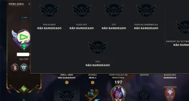 Unranked com 110 Champs e 77 Skins
